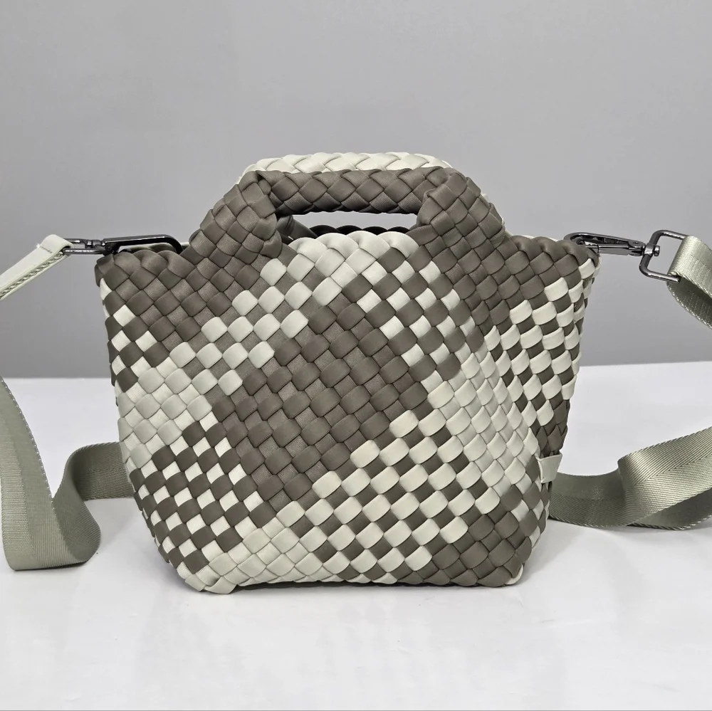 NAGHEDI ST BARTHS PETIT TOTE BAG - LIGHT GREEN AND SAGE GREEN